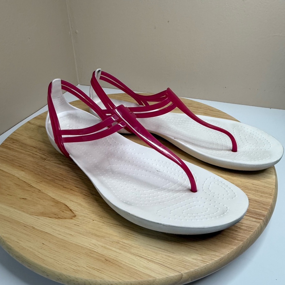 CROCS Pink and White Women's Sandals